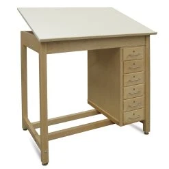 Hann SixDrawer Wood Drawing Table