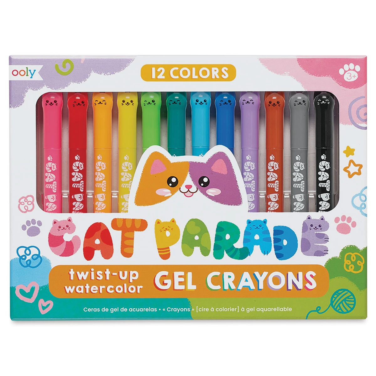 Ooly Cat Parade Watercolor Gel Crayon Set 3 Ooly Cat Parade Watercolor Gel Crayon Set